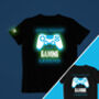 Gamer Personalised Glow In The Dark T Shirt, thumbnail 1 of 6