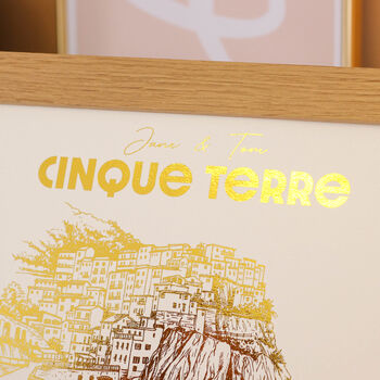 Personalised Cinque Terre Foiled Print Gift For Couples, 4 of 7