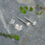 Raw Diamond Stud Earrings In Oganic Shapes, thumbnail 3 of 3