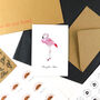 Flamboyance Chilean Flamingo Greetings Card, thumbnail 3 of 7