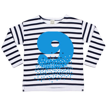 Age Number One To Nine Stripy Tshirt, 12 of 12