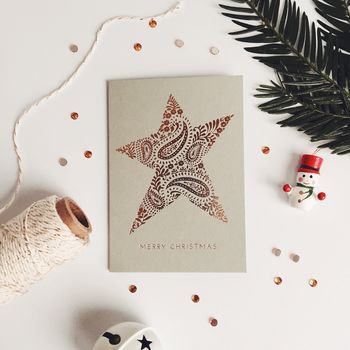 Christmas Star Mini Charity Card Six Pack, 3 of 5