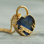 Padlock Gemstone Heart Necklace, thumbnail 4 of 12