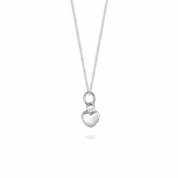 Tiny Heart Charm Necklace Sterling Silver, 2 of 8