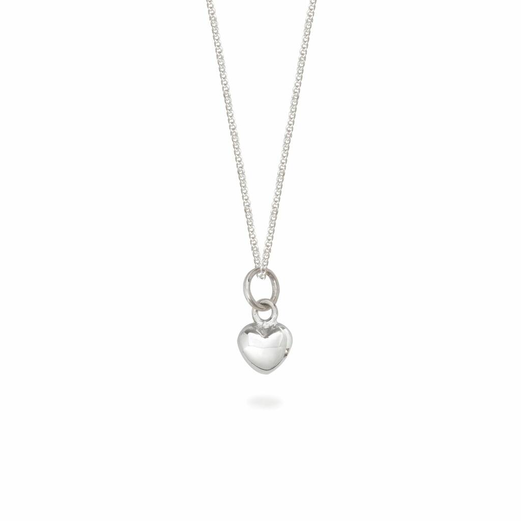 Tiny Heart Charm Necklace Sterling Silver By Lime Tree Design