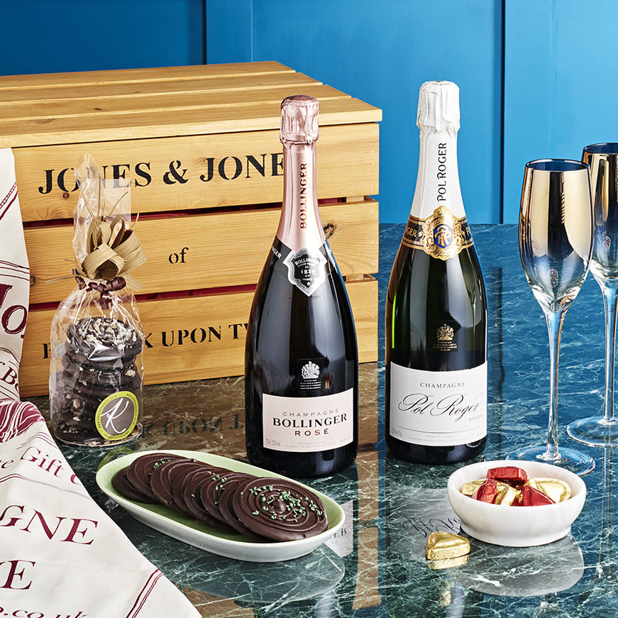 Luxury Champagne And Chocolates Hamper By Jones and Jones of Berwick