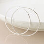 Sterling Silver Large Hammered Hoop Earrings, thumbnail 2 of 5