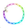 Ladies Titanium Rainbow Paperclip Bracelet, thumbnail 1 of 3
