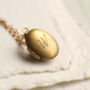 Tiny Thistle Oval Personalised Locket Necklace, thumbnail 8 of 10