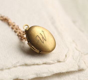 Tiny Thistle Oval Personalised Locket Necklace, 8 of 10
