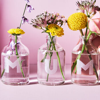 Set Of Three Mother's Day Glass Vases For Mum, 2 of 2