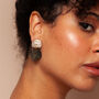 Art Deco Inspired Green Bloom Necklace And Earrings Set, thumbnail 2 of 5