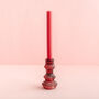 Jewel Toned Ribbed Glass Christmas Candle Stick Holders, thumbnail 6 of 11