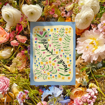 Bloom And Grow Boho Flower Print, 2 of 12