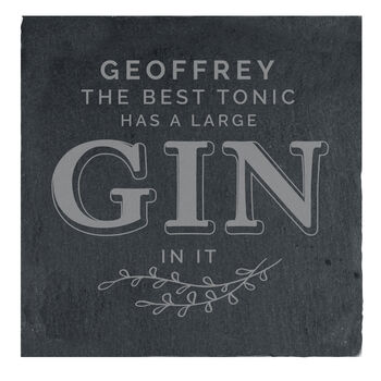 Personalised Gin And Tonic Single Slate Coaster, 6 of 6