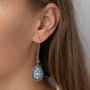 Blue And Turquoise Beaded Tear Drop Earrings, thumbnail 2 of 3