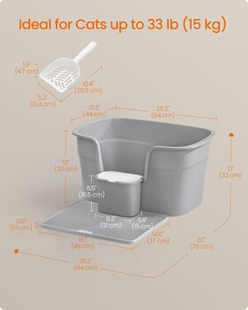 Extra Large Cat Litter Box With High Sides And Storage, 2 of 5