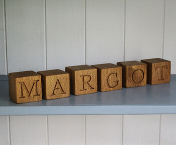 Personalised Wooden Baby Name Blocks| Six Blocks Minimum, 5 of 12