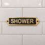 Classic Brass Shower Door Plaque With Black Finish, thumbnail 3 of 4
