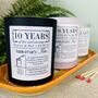 Personalised 10th Anniversary Tin Meaning Candle, thumbnail 1 of 11
