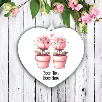 Personalised Cute Cactus Couple Love Decoration C, 2 of 2