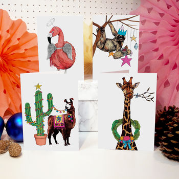 'Festive Fiesta' Christmas Card Pack Of Six, 4 of 9