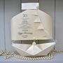 30th Pearl Wedding Anniversary Paper Boat Card, thumbnail 1 of 10