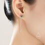 Emerald Green Star Bezel Cz Crystal Threader Earrings, thumbnail 1 of 10