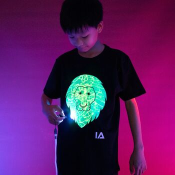 Kids Lion Interactive Glow In The Dark T Shirt, 2 of 7