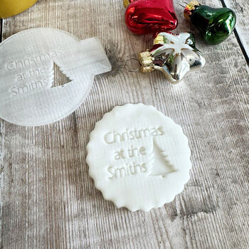 Personalised Christmas Tree Icing Embosser Cupcakes Biscuits, 3 of 5