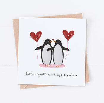 Personalised Penguin Valentine's Card, 2 of 2