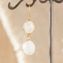 White Moonstone Double Gemstone Dangle Earrings, thumbnail 5 of 12
