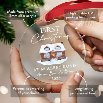 Our First Christmas In New Home Personalised Bauble, 2 of 7