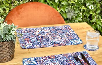 Mediterranean Pattern Placemat And Coaster Set, 11 of 11