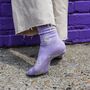 Lilac Purple Smiley Bamboo Socks, thumbnail 4 of 4