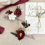 Burgundy Bridal Floral Hair Pins, thumbnail 1 of 7