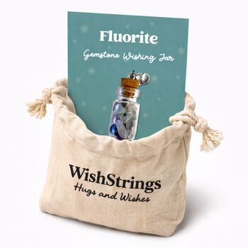 Fluorite Gemstone Wishing Jar Healing Gift, 2 of 3