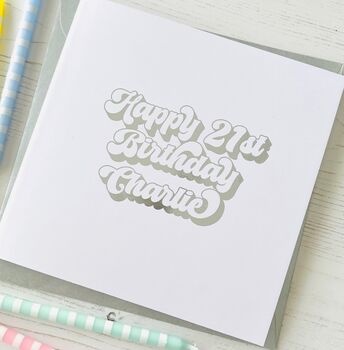 Personalised 21st Birthday Foiled Card, 2 of 2