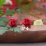 Hand Painted Rose Stud Earrings In Different Colours, thumbnail 2 of 8