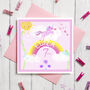 Pink Unicorn Customisable Birthday Card For Daughter, thumbnail 4 of 4