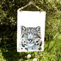 Inky Snow Leopard Tea Towel, thumbnail 7 of 9