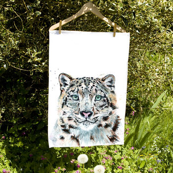Inky Snow Leopard Tea Towel, 7 of 9