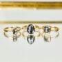 18ct Gold Emerald Cut Salt And Pepper Engagement Ring, thumbnail 1 of 4