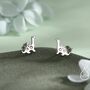 Cute Dinosaur Stud Earrings In Sterling Silver, thumbnail 7 of 12