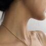 Gold Chunky Rolo Chain Necklace With Pearl Charm And Silver Bead Pendant, thumbnail 10 of 12
