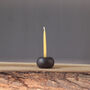 Mindful Living 'Pebble' Meditation Set Iron Candle Holder And Handmade Beeswax Candles, thumbnail 5 of 7