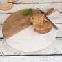 Artisan Round Wood And Marble Chopping Board, thumbnail 1 of 3