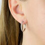 Classic Sterling Silver Cz Hoop Earrings, thumbnail 2 of 8