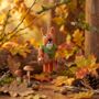 Handmade Felt Fungi Forager Squirrel Hanging Decoration, thumbnail 1 of 3