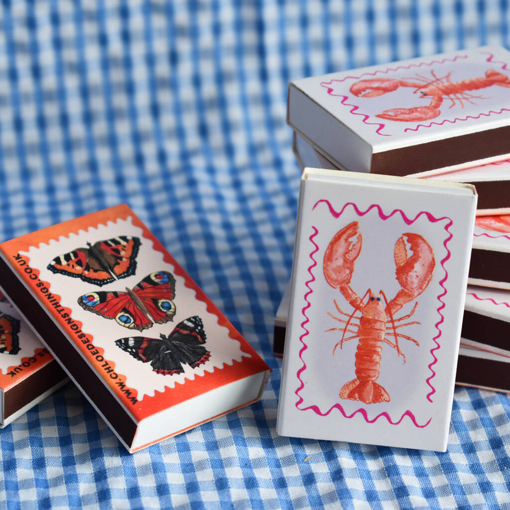 Lobster And Butterfly Mini Matches, 1 of 4